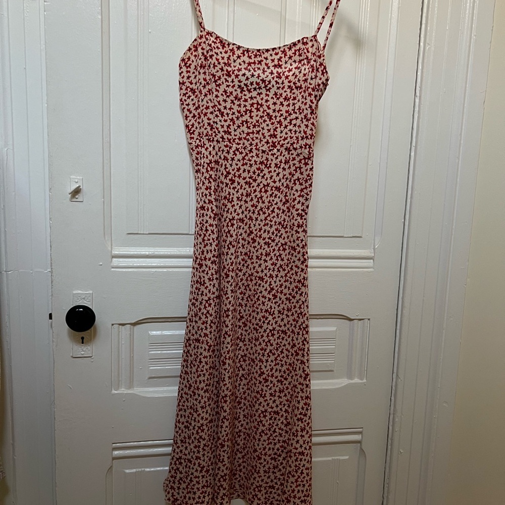 Réalisation Par Floral Slip Mini Dress in Red and Cream